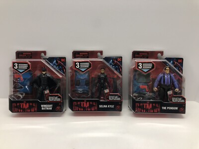 LOT Of 3 SPIN MASTER 2022 DC 4  FIGURE THE BATMAN THE PENGUIN SELINA KYLE BATMAN