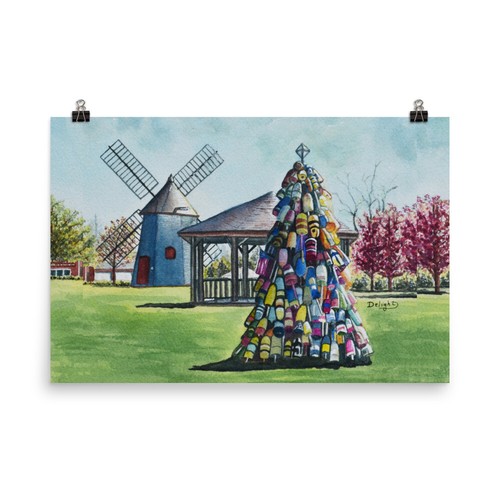 Eastham MA Cape Cod Art - Windmill, Pavilion, Buoy Tree, Cherry Blossoms – Coast - Picture 22 of 23