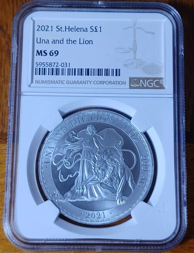 2021 St. Helena Una and the Lion NGC MS69: Only a low 10,000 Minted
