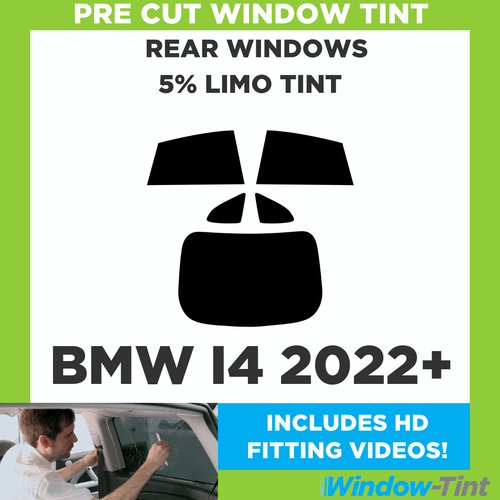 For BMW i4 2022+ Pre Cut Window Tint Rear 5% Limo Black Film - 第 1/9 張圖片