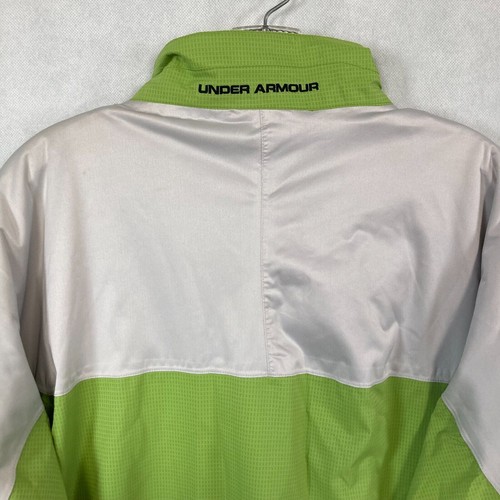 Under Armour Jacket Mens Sz XL Lime Green White Performance Full Zip Golf Logo - Picture 4 of 10