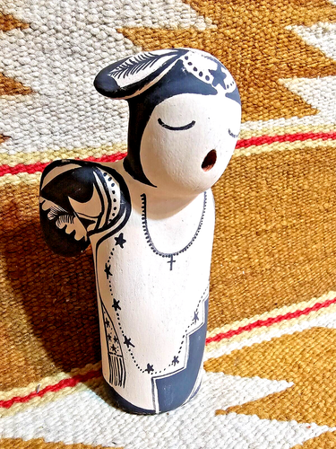 RARE Stephanie Rhoades Snowflake Flower Native American Cochiti Pueblo 6" ANGEL - Picture 2 of 10