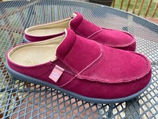 Spenco Siesta Via Orthotic Suede Slip On Slides Burgundy Red Womens Size 6 B
