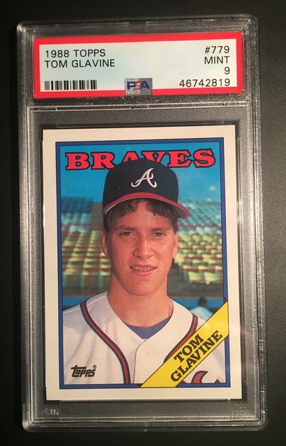 1988 TOPPS TOM GLAVINE ROOKIE CARD 779 RC HOF GRADED PSA 9 MINT 