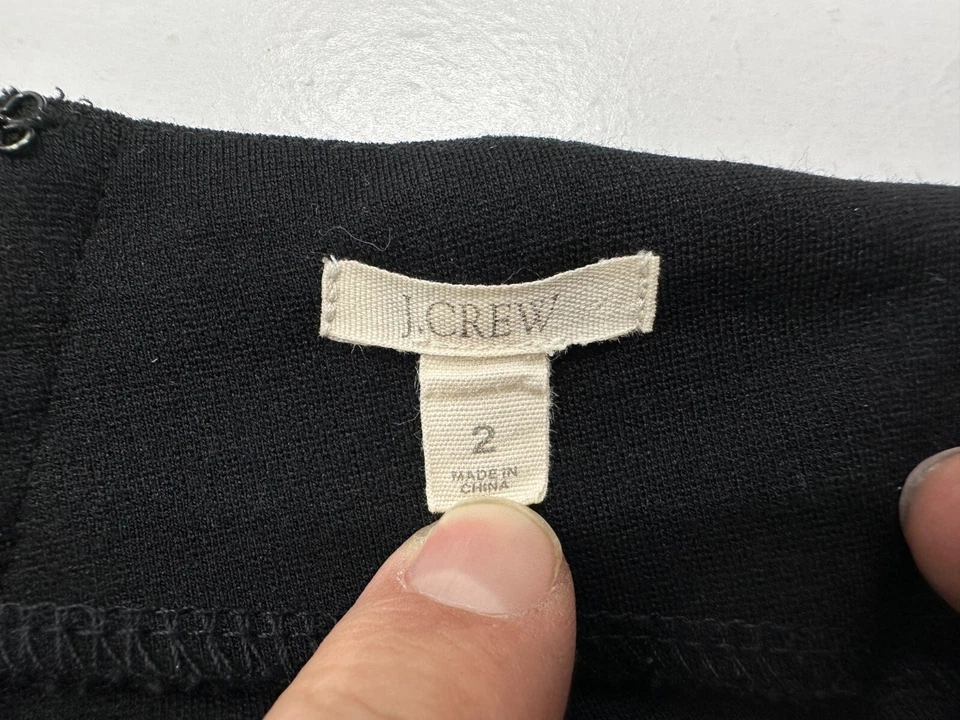 J Crew Mujer Talla 2 Negro Rayón Nylon Suave Espalda Cremallera Gruesa Leggings Pantalones Foto 4 de 4