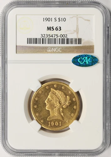 1901-S $10 Liberty Gold Eagle NGC CAC MS63