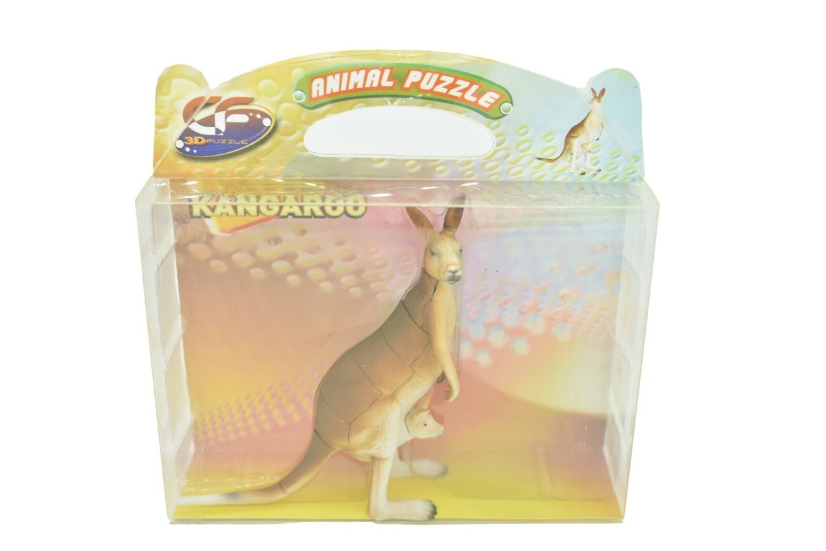 Kangaroo and Baby, 3D Puzzle Plastic Replica 3