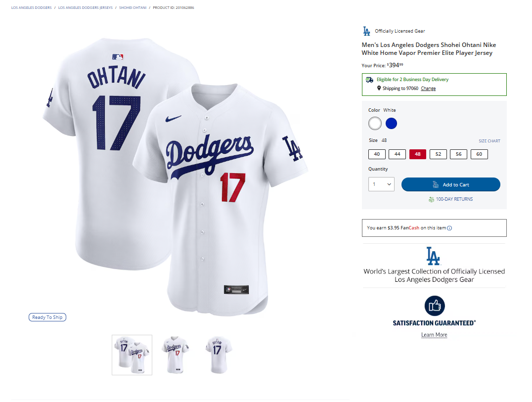 Authentic Shohei Ohtani Dodgers Nike Premier Elite Player Jersey