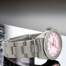 Rolex Oyster Perpetual 31mm 1ct Diamonds Pink Dial Steel Automatic Watch 4