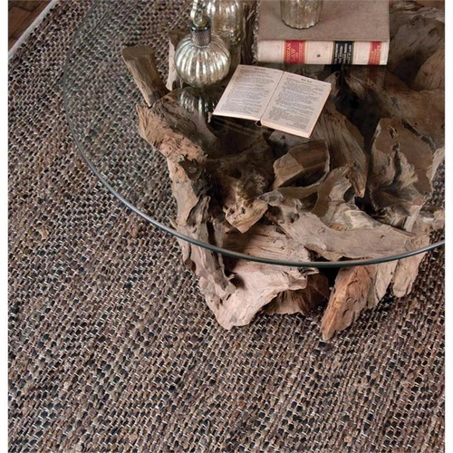 Uttermost Tobais 60x96" Coastal Recycled Leather and Hemp Rug in Brown - Picture 3 of 3