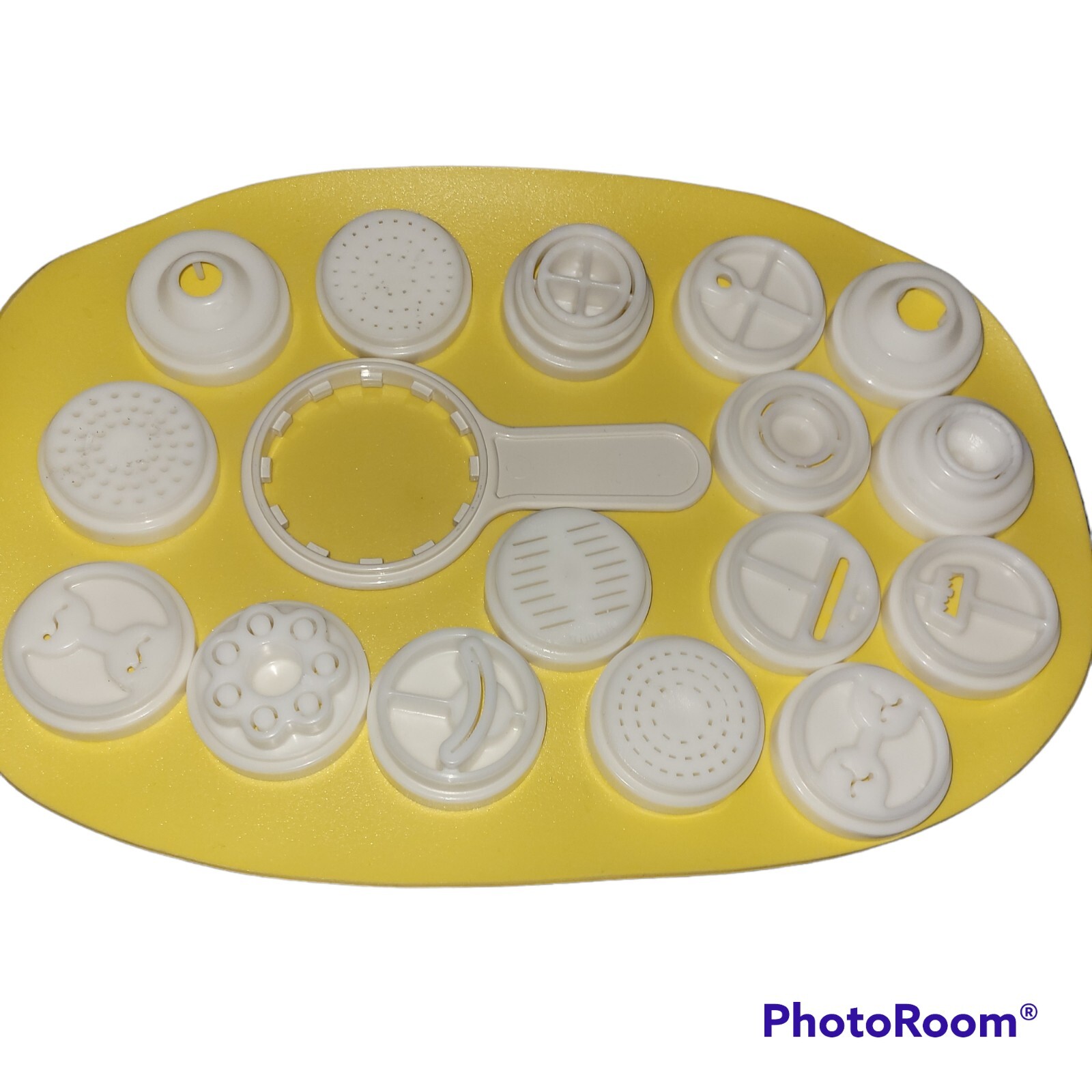 Ronco Popeil Pasta Maker Accessories 18 Pieces Die Disc Shapes Set Lot