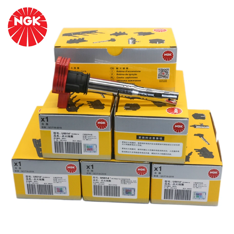 6 pc NGK Ignition Coils for 2005-2018 Audi A6 Quattro 3.0L 3.2L V6 Spark ee - Imagem 3 de 4