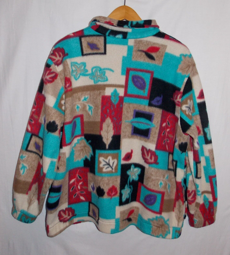 Cabin Creek Floral Design Fleece Full Zip Jacket Ladies 1X - Picture 2 of 8