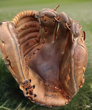 Vintage CA-RO FM-500 Baseball Glove Mitt 1950&rsquo;s Leather Owned by L. Pitelka RARE