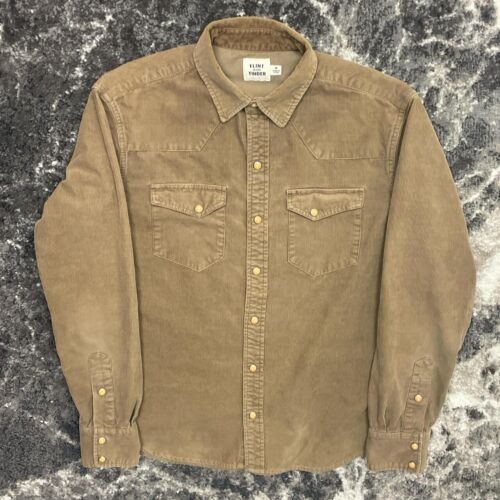 Flint and Tinder Hemd Herren Small Cord Pearl Snap braun hellbraun Cord Western