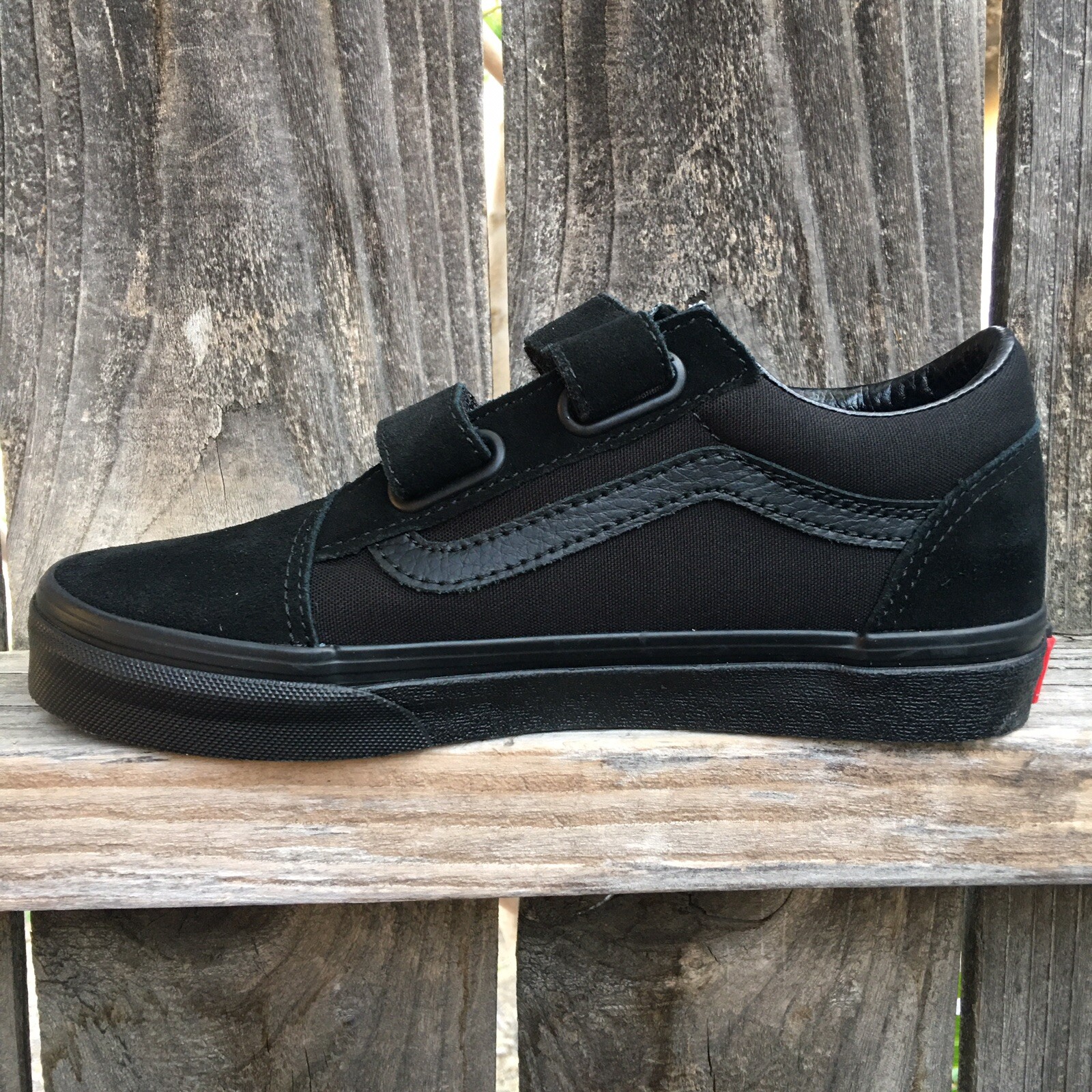 black vans with velcro straps