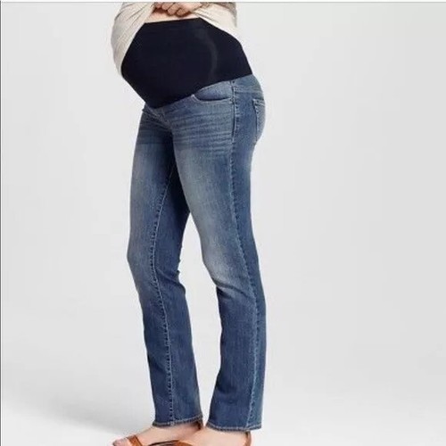 Pantalones de mezclilla Liz Lange Maternity Target corte bota sobre panel flexible para el vientre talla 2 - Imagen 4 de 11