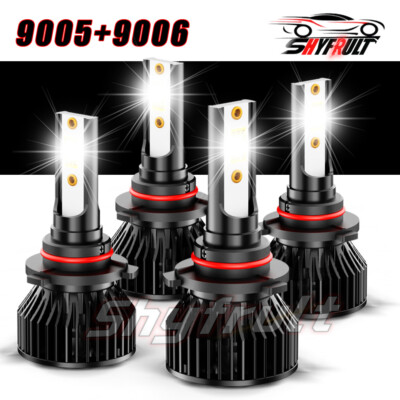 RIDROID 9005+9006 LED Headlight Hi/Lo Beam for GMC Sierra 1500 2500 HD 1995-2006