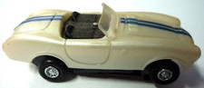 Johnny Lightning TJet Pearl White Shelby Cobra w/Blue Stripes HO Slot Car works