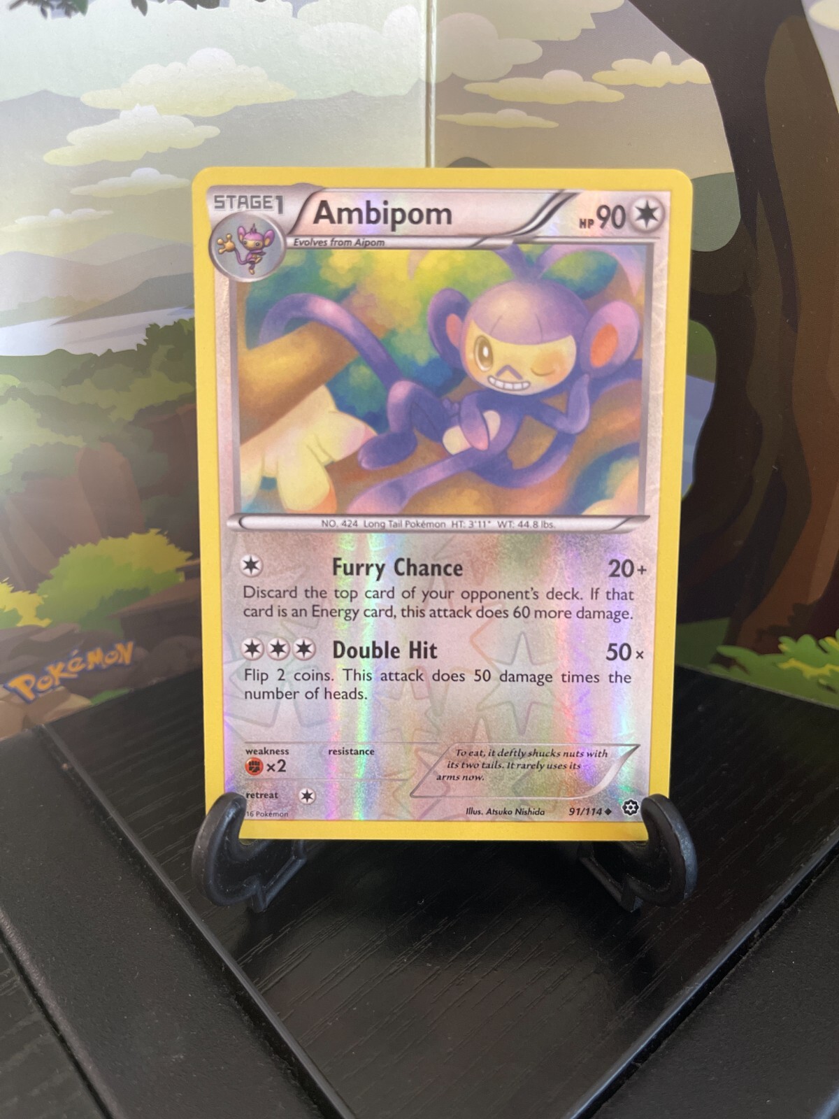 Ambipom 91/114 - Steam Siege - Uncommon - Reverse Holo - Pokemon Card TCG - LP