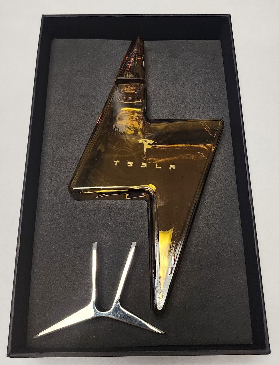Tesla Tequila Decanter Bottle With Stand Box Limited Edition EMPTY No