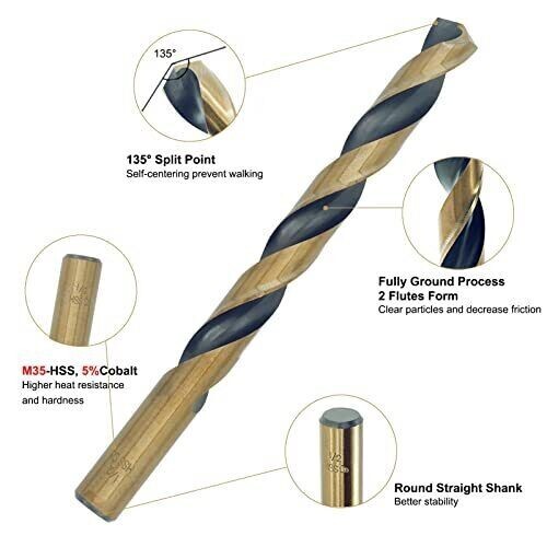 METALLIXITY Drill Bit (4.2mm) 6Pcs, M2 High-Speed Steel Straight Shank