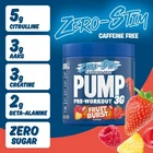 Stim Free Pre Workout Powder Pump 3G Creatine, Amino Acids, Vit B - 25 Servings