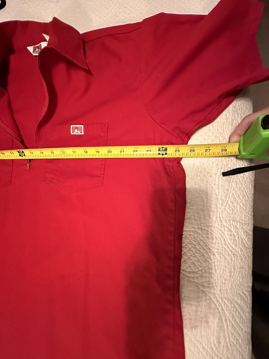 Ben Davis フリスコ　70〜80s Vintage Ben Davis XL Red Short Sleeve Work Shirt Quarter Zip