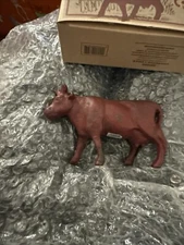 Cast Iron Milk Cow Still Bank  1998 Enesco 🎄🎁 New Vintage