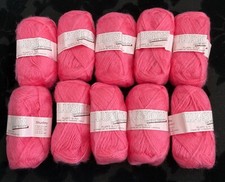 10 x Illusion Brushed Fashion FLUFFY 12Ply 50gm Balls Hot Pink Studley Wools Ltd