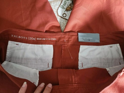 Talbots Women's Wide Leg Crop Chino Pants Burnt Orange Size 20W - Picture 11 of 13