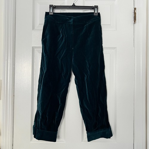 VTG Dolce & Gabbana Teal Velvet Cropped Pants Snapped Bottom Made in Italy H827 - Bild 2 von 18
