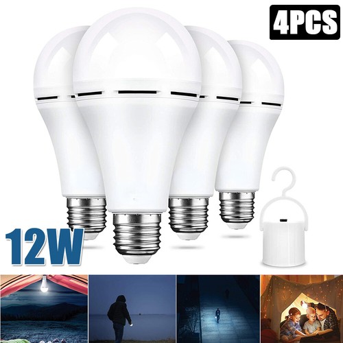 Rechargeable Emergency Light Bulb 4 Pack for Power Outage Battery Operated Bulb