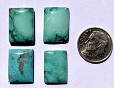 4 MATCHING CALIBRATED RECTANGLE SHAPE TURQUOISE CABOCHONS 31 CARATS CABS T140