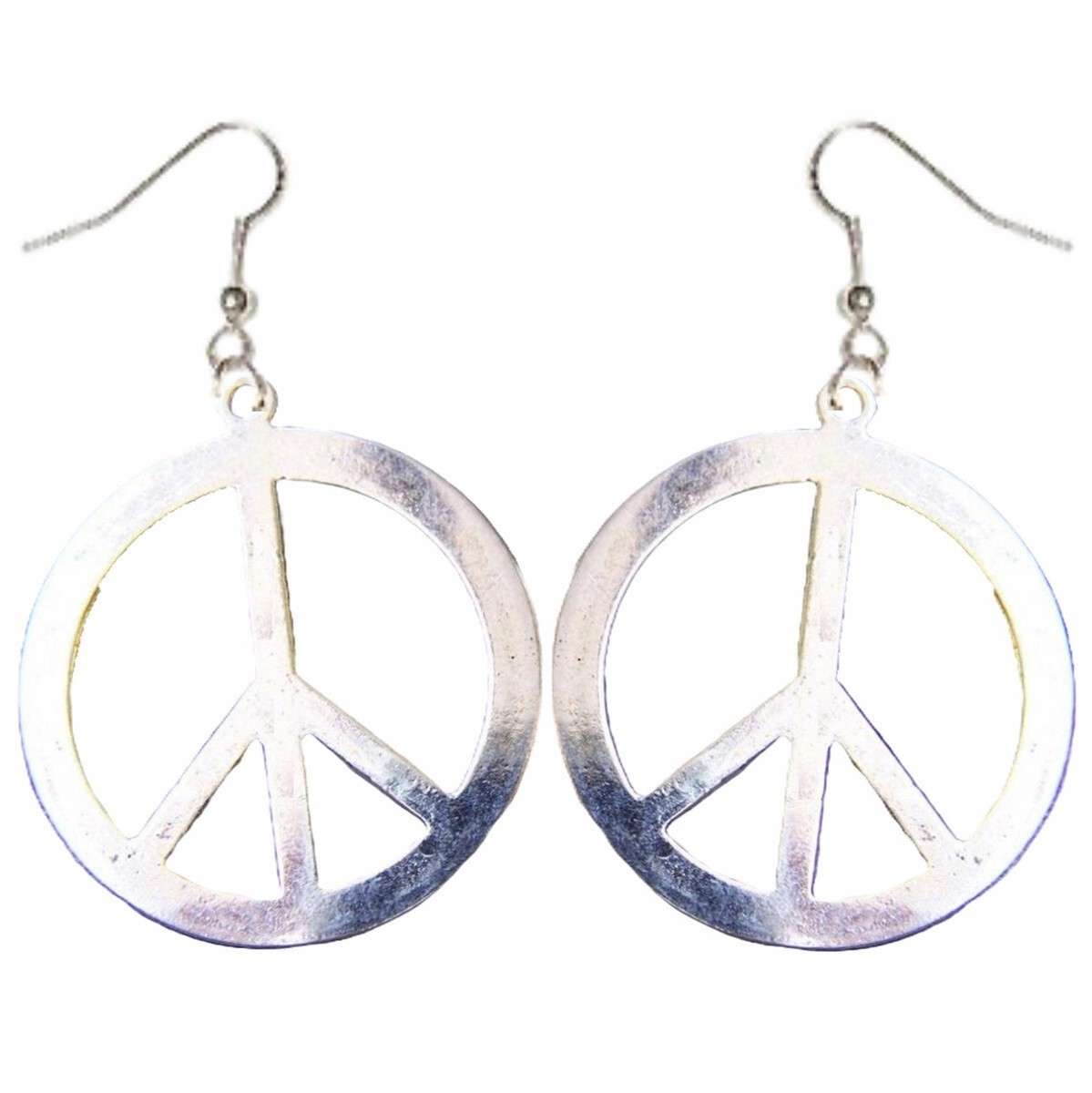 Big Funky Vintage PEACE SIGN EARRINGS Retro Hippy Costume Jewelry