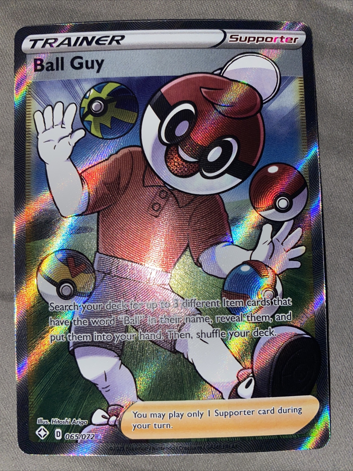 Ball Guy 065/072 Full Art Trainer Card Shining Fates Pokemon TCG NM/M | eBay
