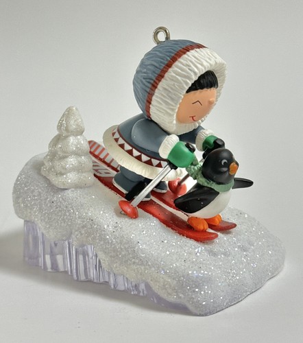 2009 Hallmark Keepsake “Frosty Friends” 30th Series Eskimo & Penguin Skiing - Picture 2 of 5