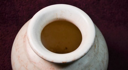 Keramik Vase 17 cm beige Handarbei signiert 70 - 80 er Jahre - Bild 3 von 9