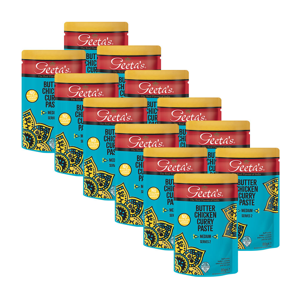 12x Geeta's Butter Chicken Curry Paste 80g (22,39 EUR/kg)
