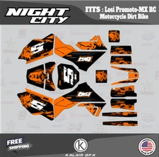 Graphics Kit for  Losi PRO MOTO MX (ALL YEARS) Night City Series - Orange