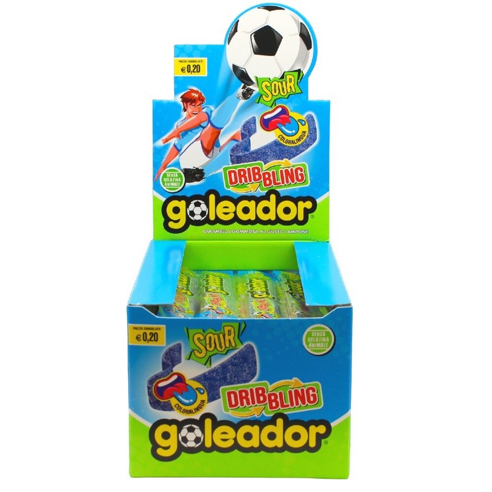 GOLEADOR DRIBBLING SOUR CARAMELLE BLUE LAMPONE X 144 PEZZI