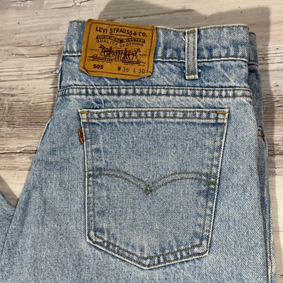 Vintage Levi's 505 Orange Tab Men's 36x30 Denim Jeans Made In USA