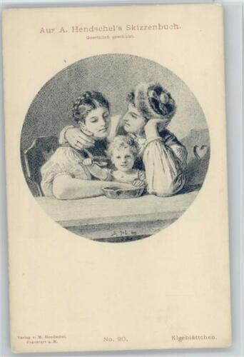 12018428 - Libro de bocetos no 90 - Madre e hijos Hendschel, A. - Imagen 1 de 2