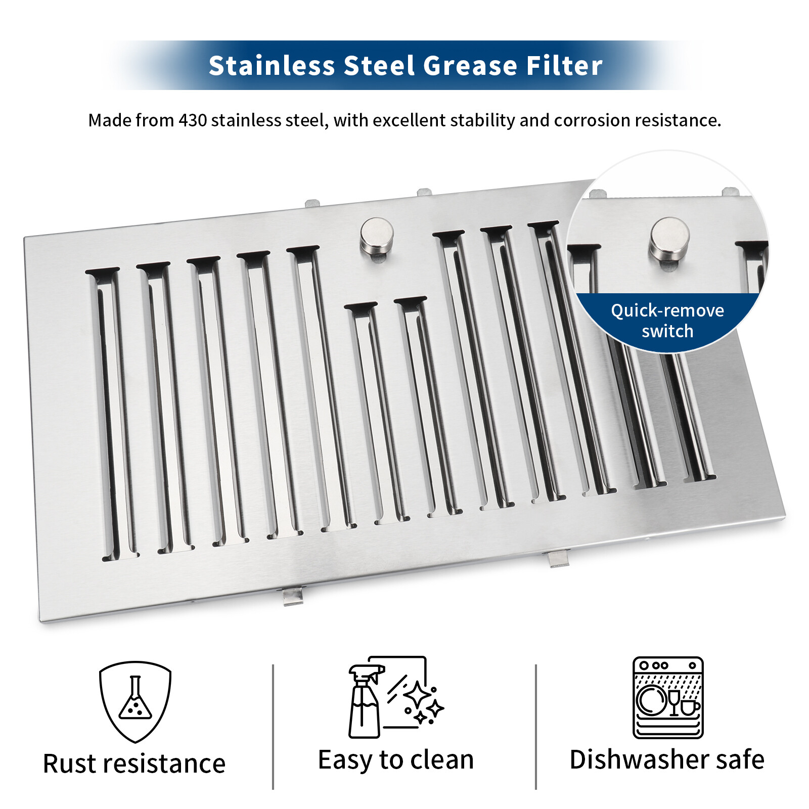 Range Hood Insert 30inch Stainless Steel Kitchen Vent Hood 600CFM Built