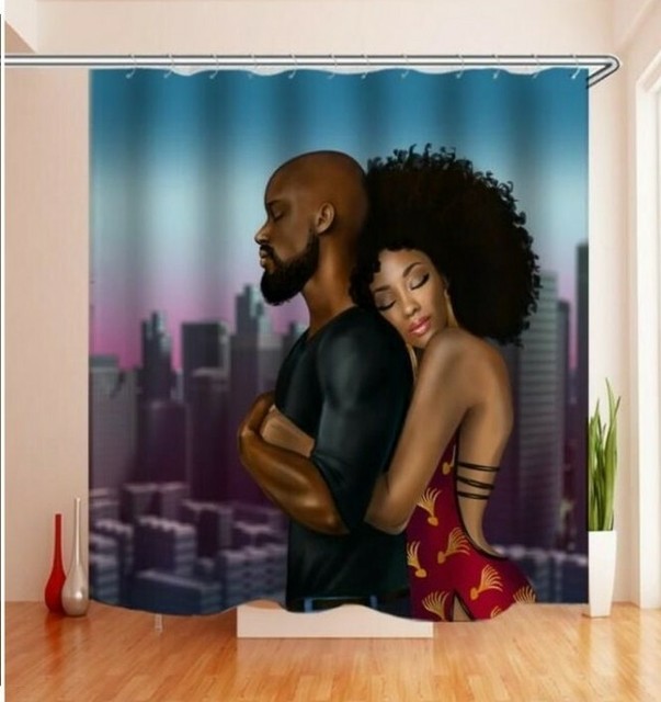 Qees African Art Shower Curtain Afro Women Lady Bathroom Decor Set Black For Sale Online Ebay