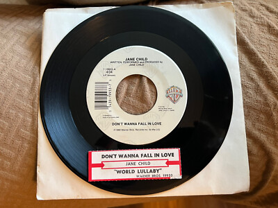Jane Child 45 RPM Record Don t Wanna Fall In Love With Jukebox Tag Original 1989
