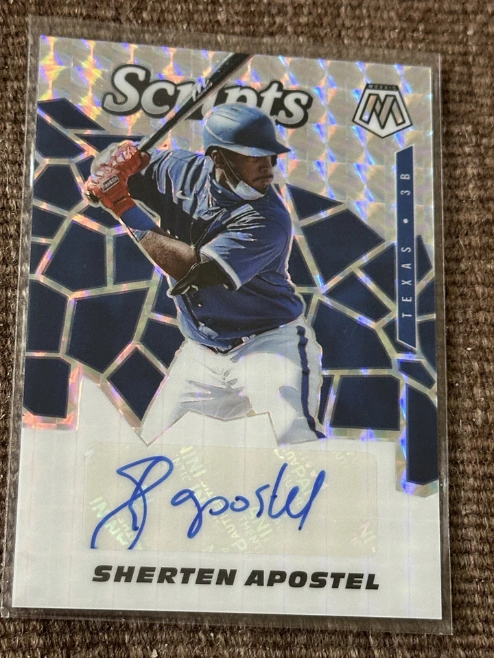 Sherten Apostel 2021 Panini Mosaic Scripts Auto B #SCR-SA Texas Rangers - Image 3 of 4