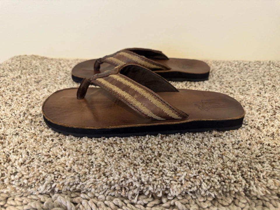 Sandalias chanclas de cuero marrón Abercrombie & Fitch, para hombre talla 12 Foto 4 de 4