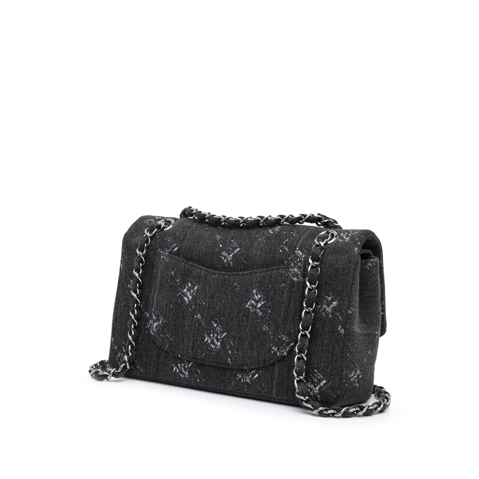 Authenticated Chanel Medium Denim Double Flap Bla… - image 2