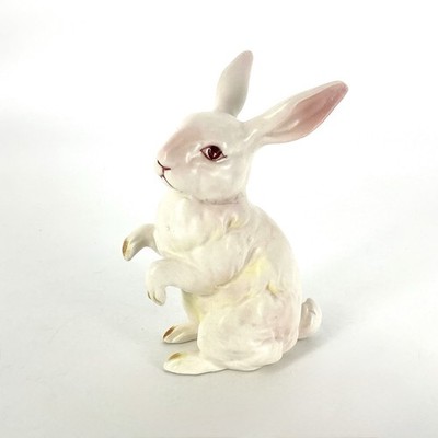 Vintage Lefton Bunny Rabbit Figurine White Ceramic H880 Easter Decor Japan 003